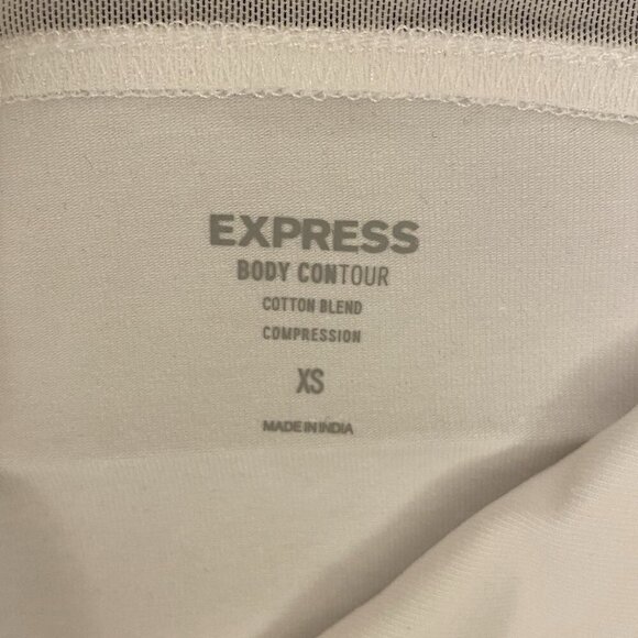 Express Womens Body Contour Stretch One Shoulder Mesh Cropped Tank White Size XS - Picture 12 of 16